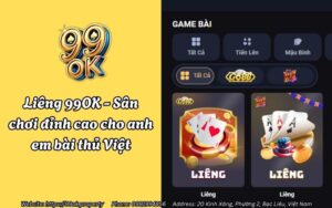 Liêng 99OK - Sân chơi đỉnh cao cho anh em bài thủ Việt 12 lieng 99ok