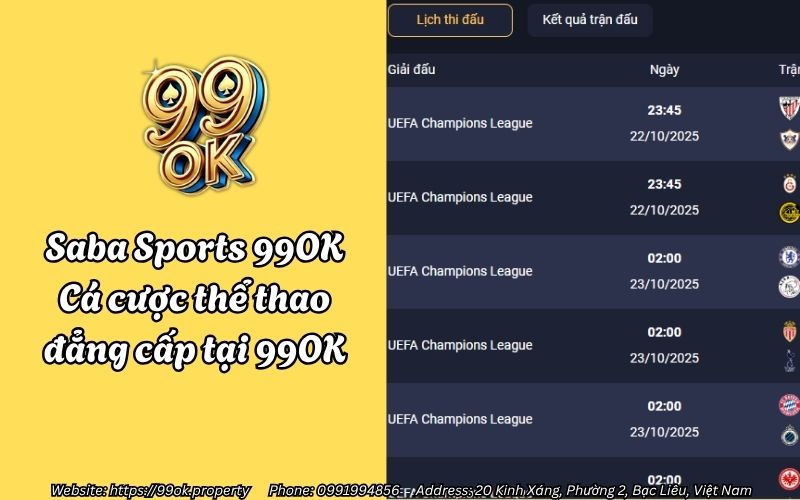 Saba Sports 99OK - Cá cược thể thao đẳng cấp tại 99OK 14 saba sports 99ok